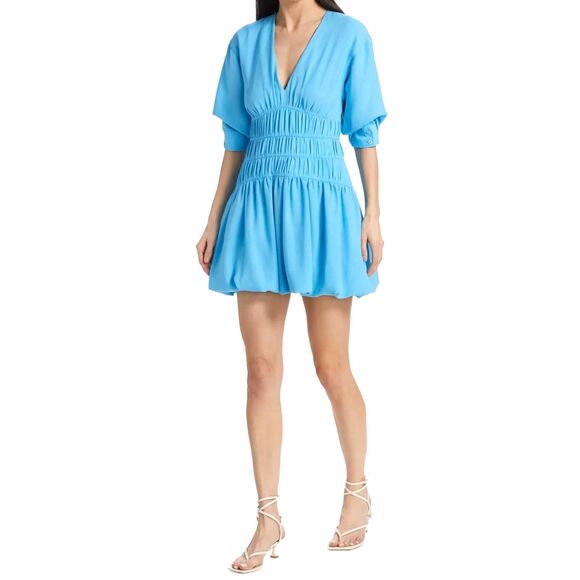 NWT* Jonathan Simkhai Diem Gauze Bubble-Hem Minidress- Women's 14 - Picture 3 of 9